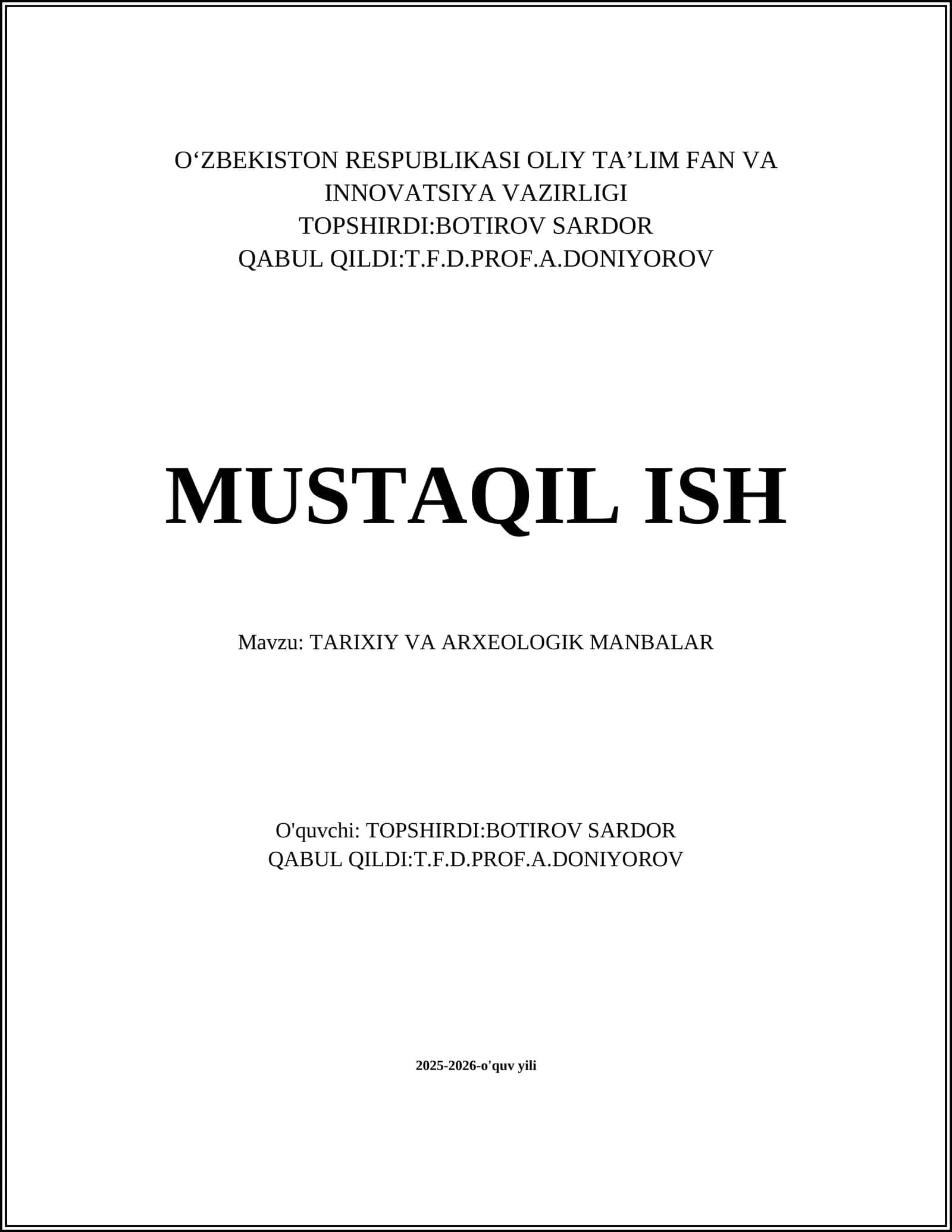 TARIXIY VA ARXEOLOGIK MANBALAR 1