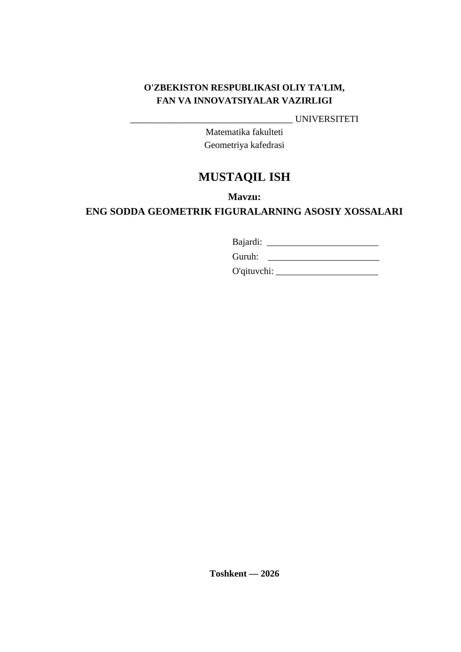 ENG SODDA GEOMETRIK FIGURALARNING ASOSIY XOSSALARI 1