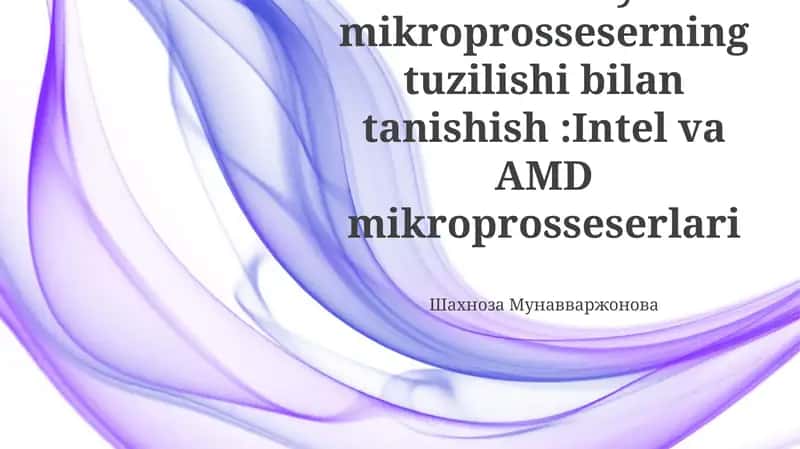 Mikroprotsessor Arxitekturasi 1