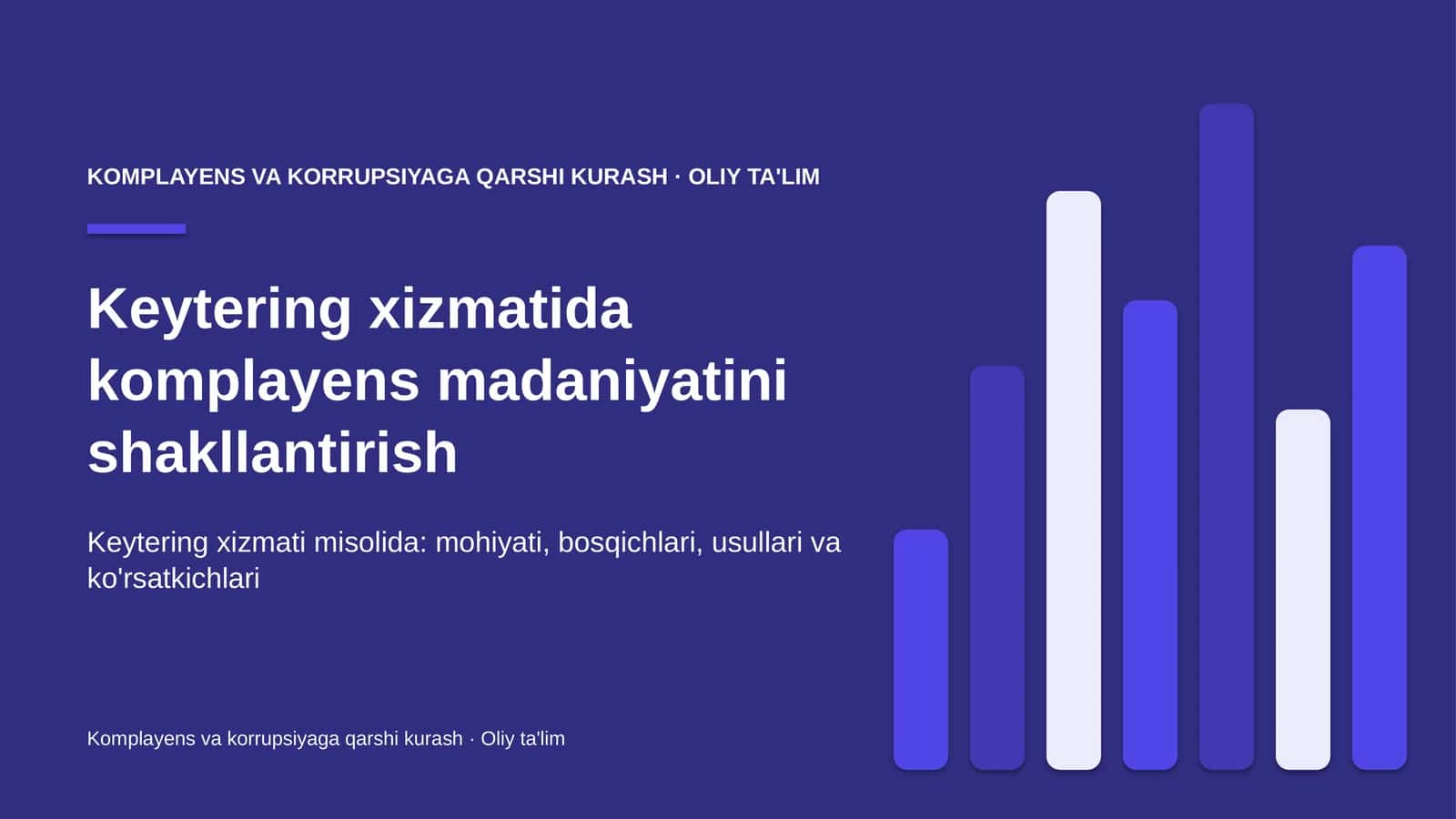 Keytering xizmatida komplayens madaniyatini shakllantirish 1