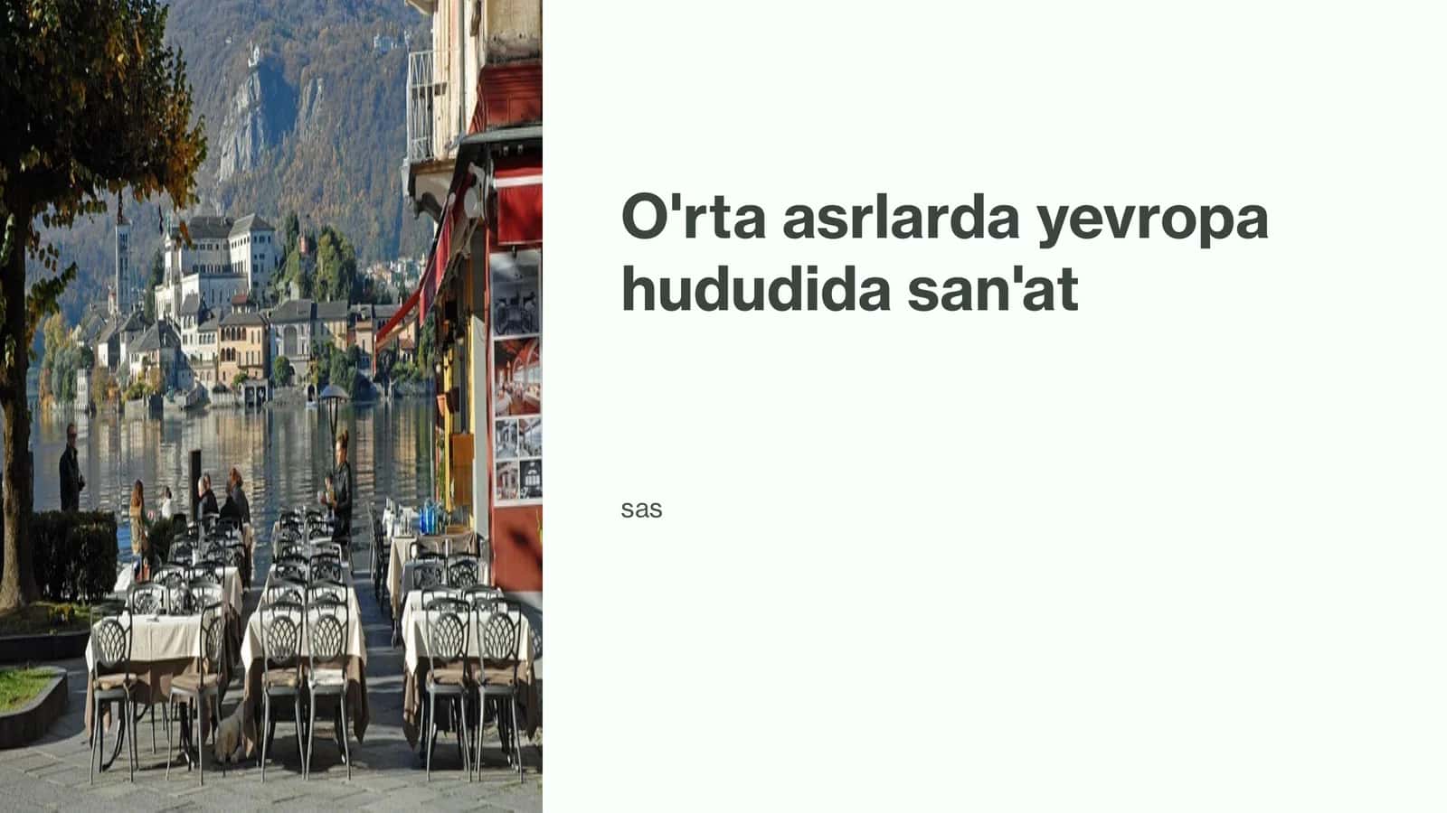 O'rta asrlarda yevropa hududida san'at 1