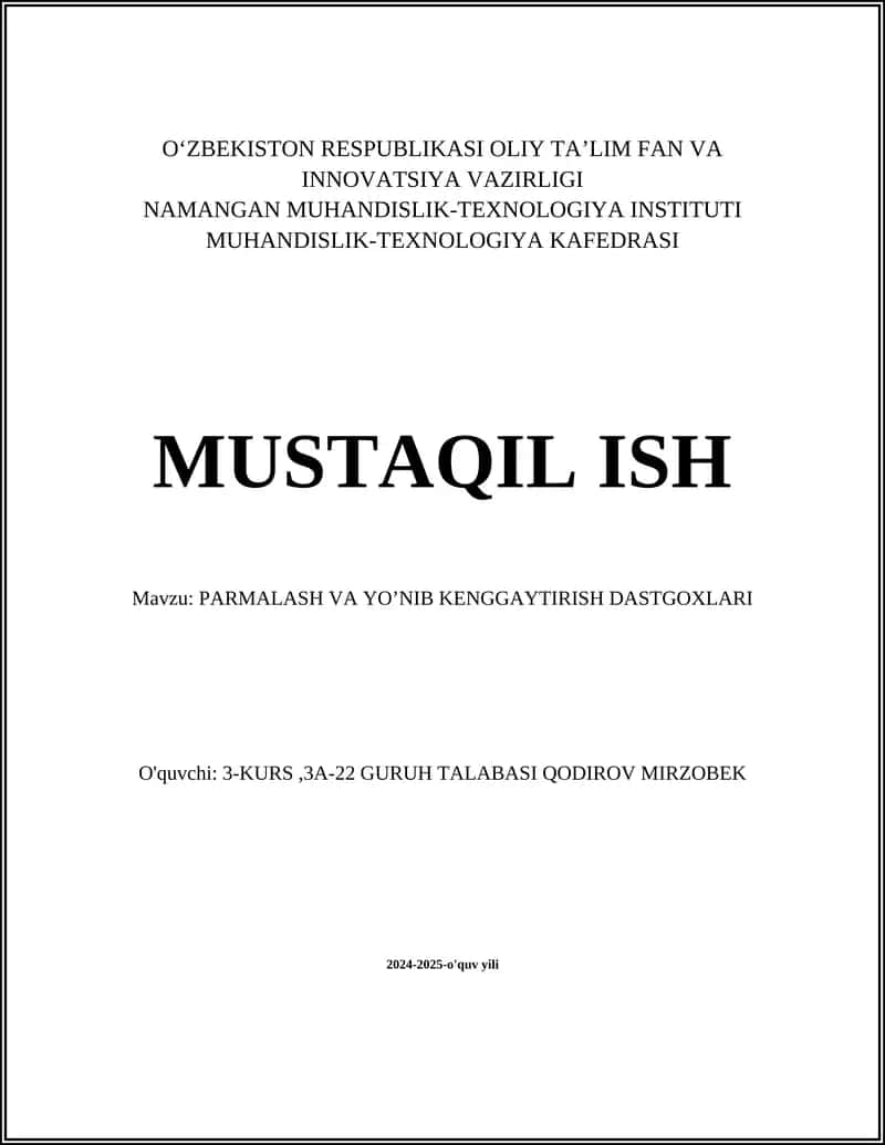 Parmalash uskunalarining turlari 1