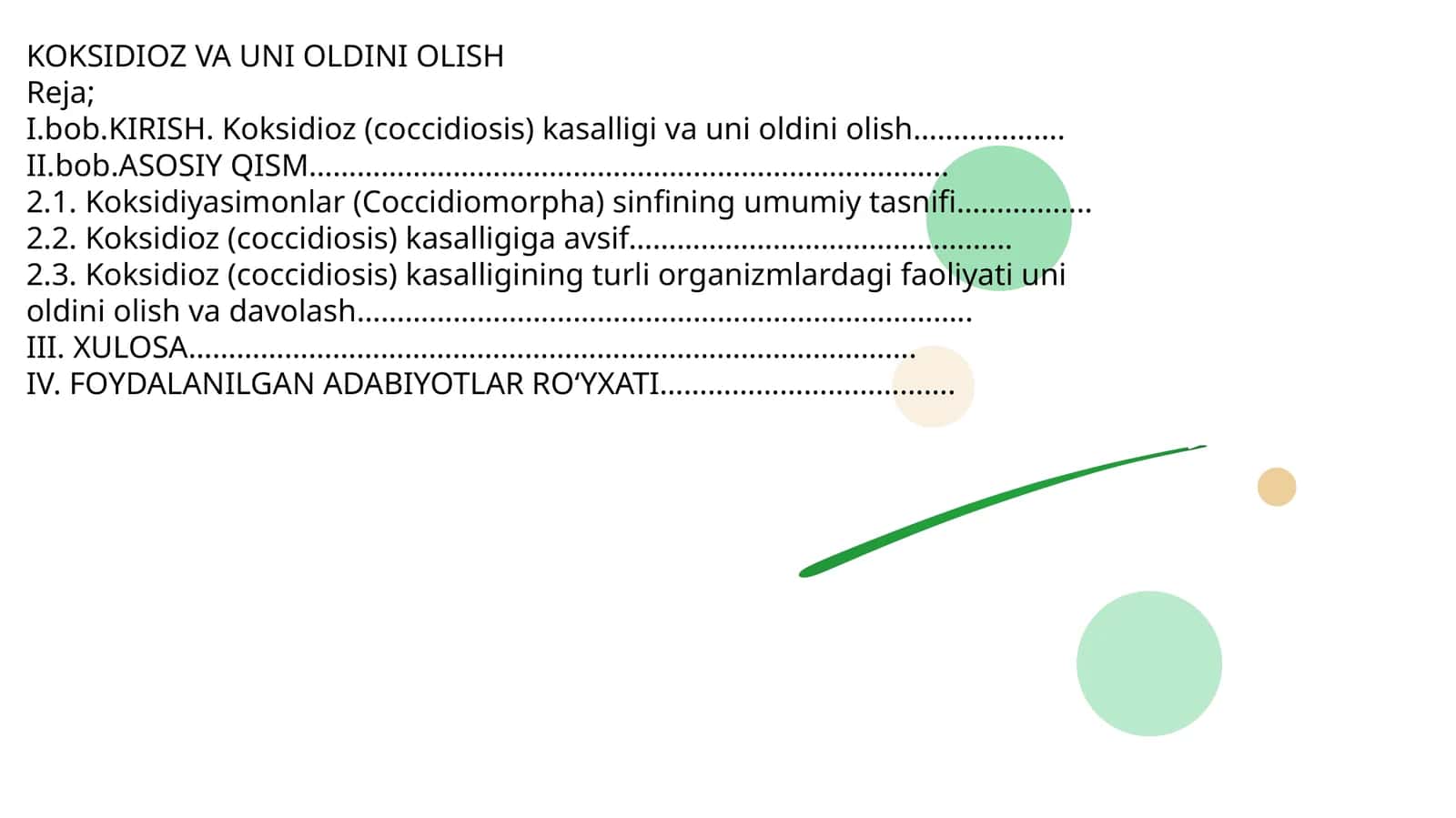 Koksidioz va uni oldini olish 1