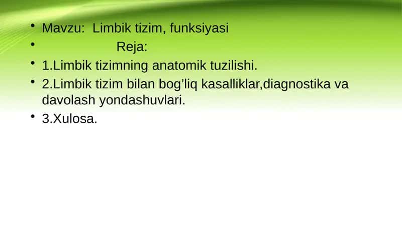 Limbik tizim, funksiyasi 1