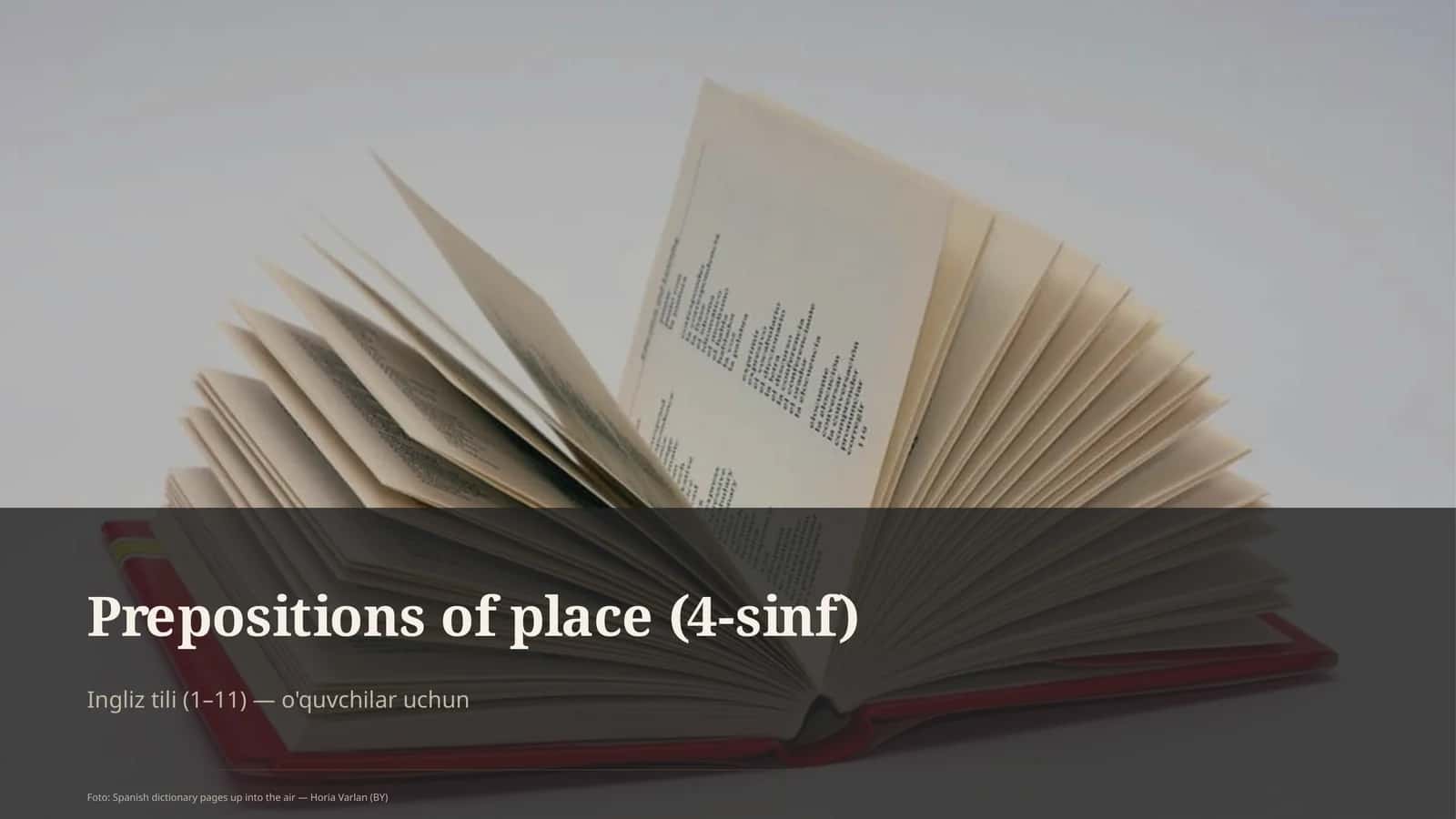 Prepositions of place (4-sinf) 1