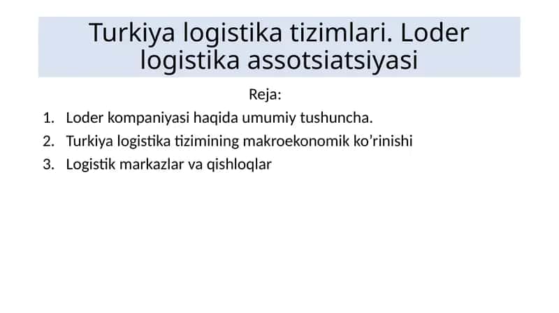Loder logistika assotsiatsiyasi 1