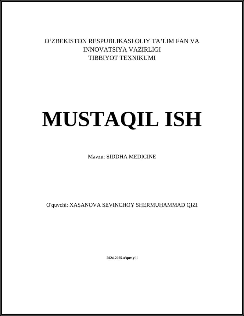 Siddha Medicine 1
