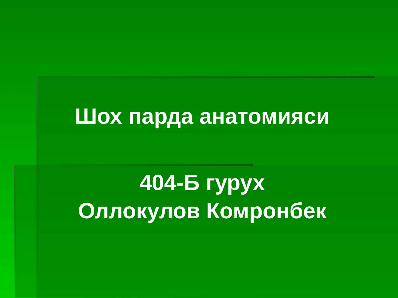 Шохпарда анатомияси 1