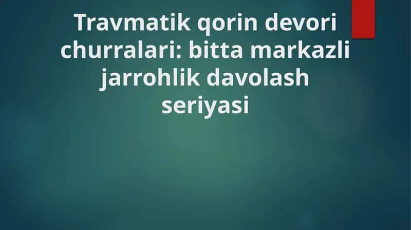 Travmatik qorindevorichurralari 1
