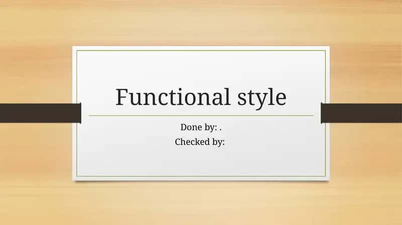 Functional style 1