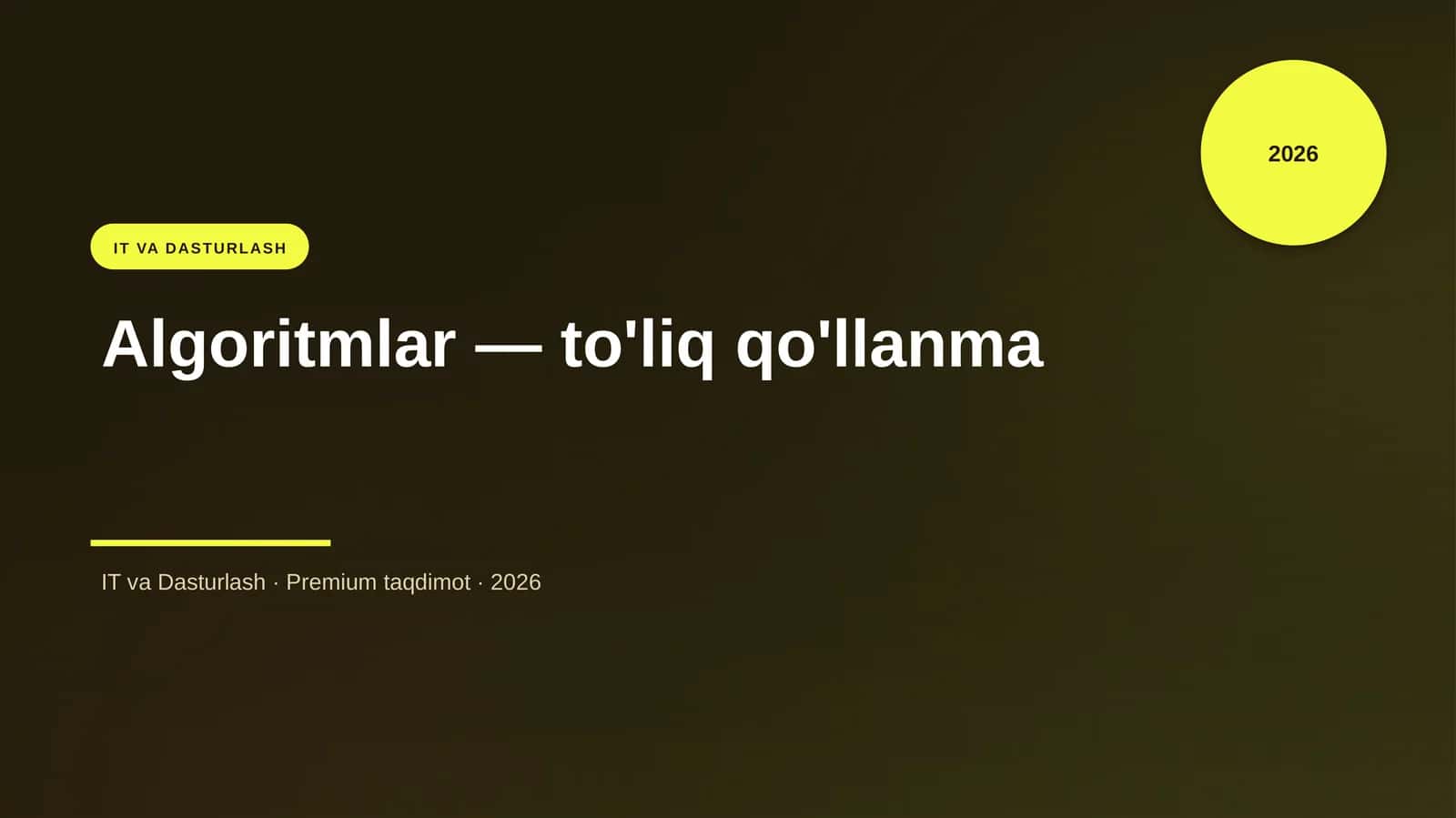 Algoritmlar — to'liq qo'llanma 1