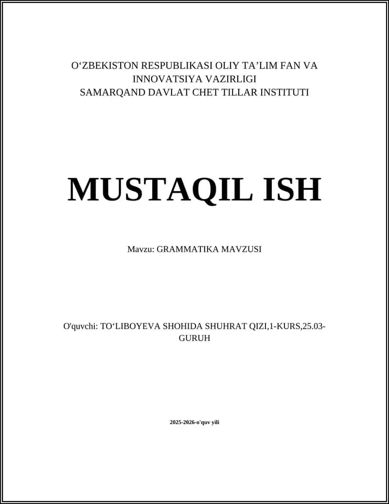 GRAMMATIKA MAVZUSI 1