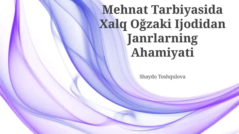 Xalq og‘zaki ijodidagi janrlar 1