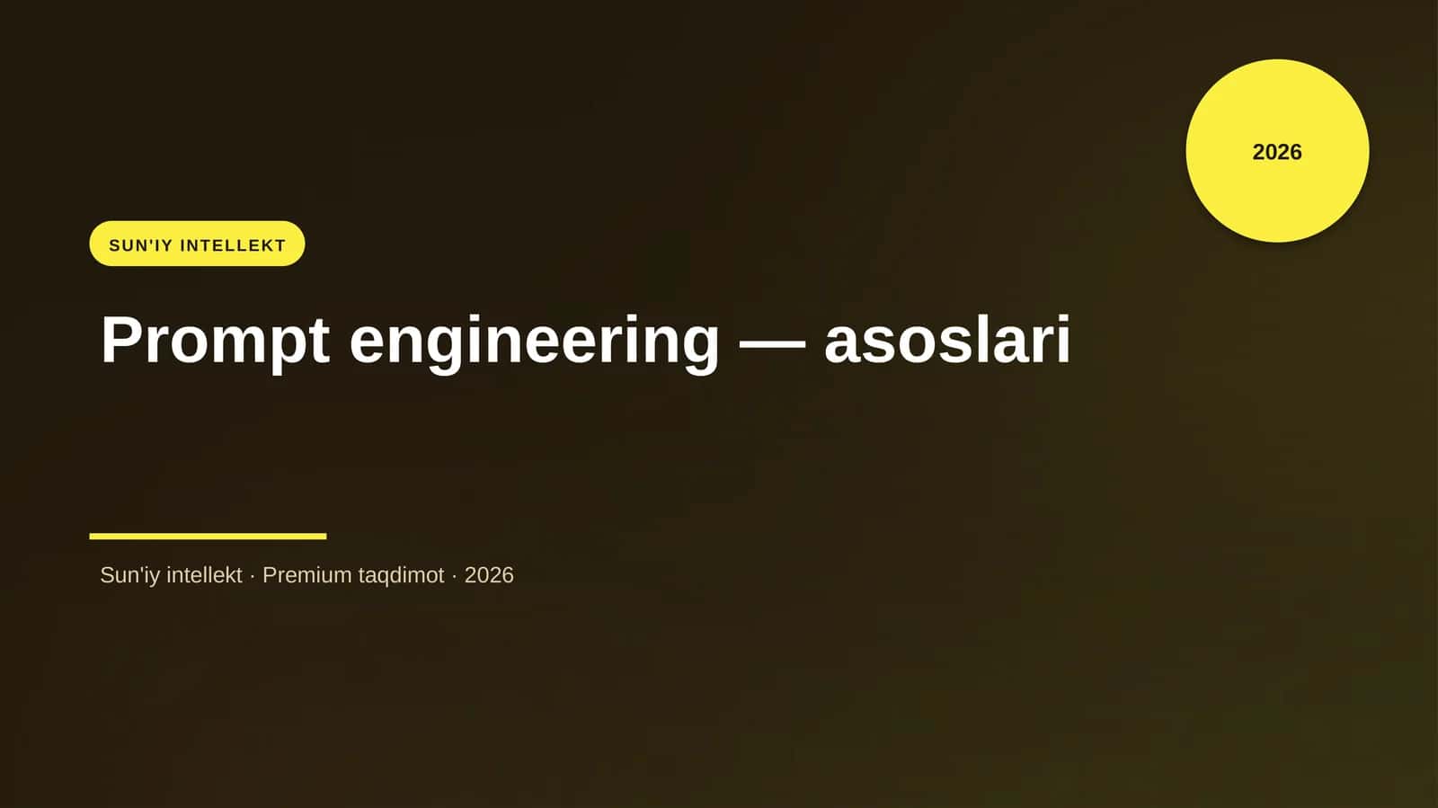 Prompt engineering — asoslari 1
