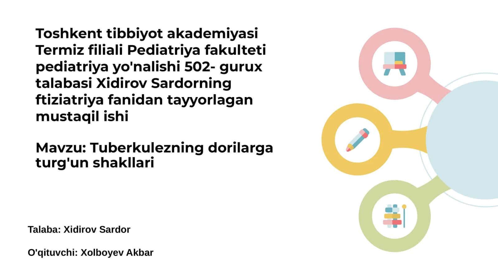Tuberkulezning dorilarga turg'un shakllari 1