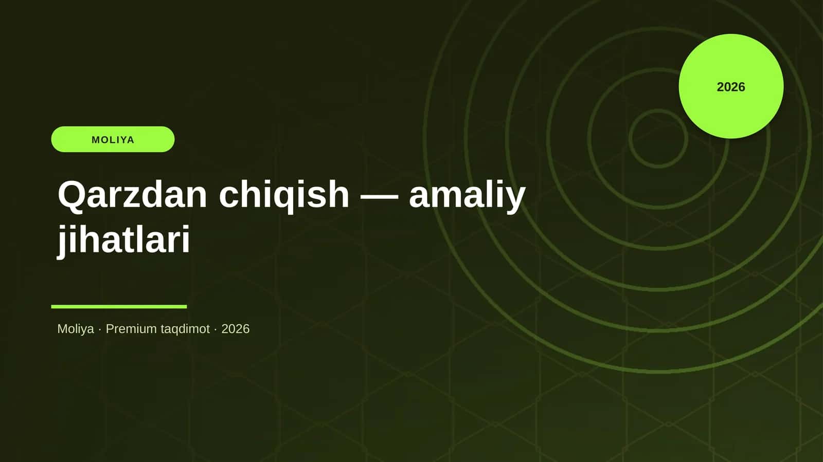 Qarzdan chiqish — amaliy jihatlari 1