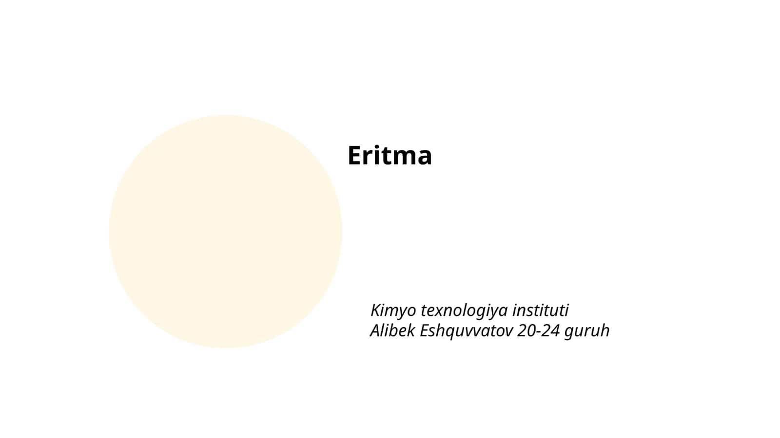 Eritma texnologiyalari 1
