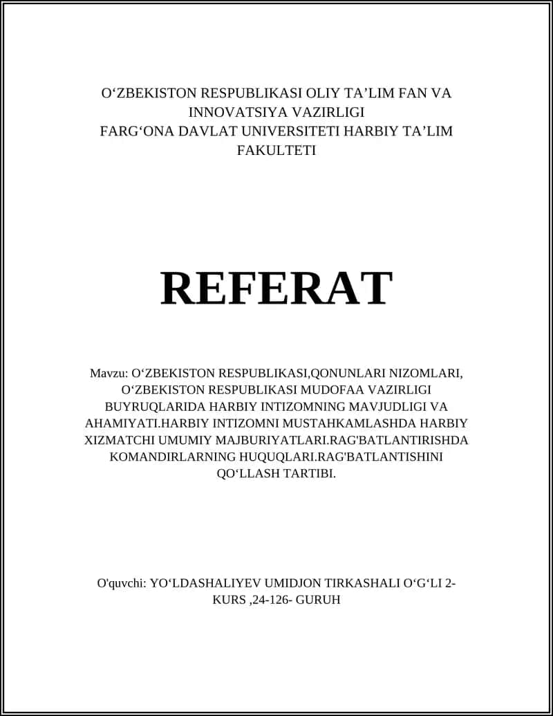 HARBIY INTIZOM 1