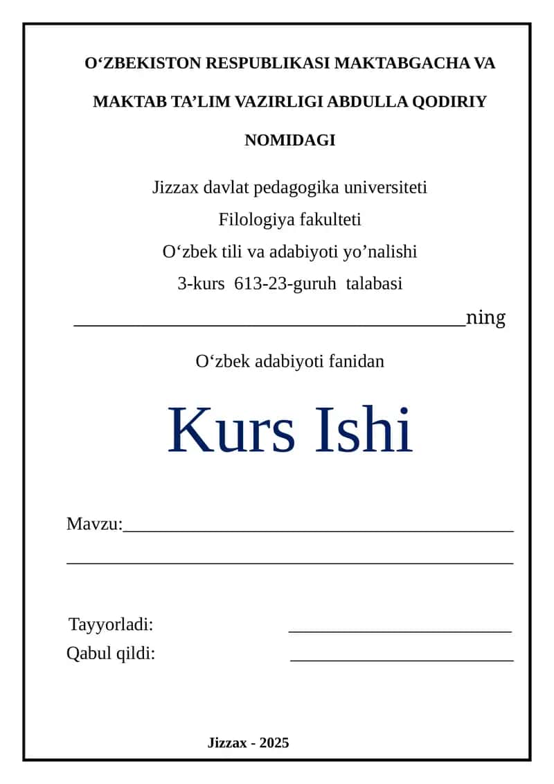 Oʻzbek adabiyoti fanidan 1