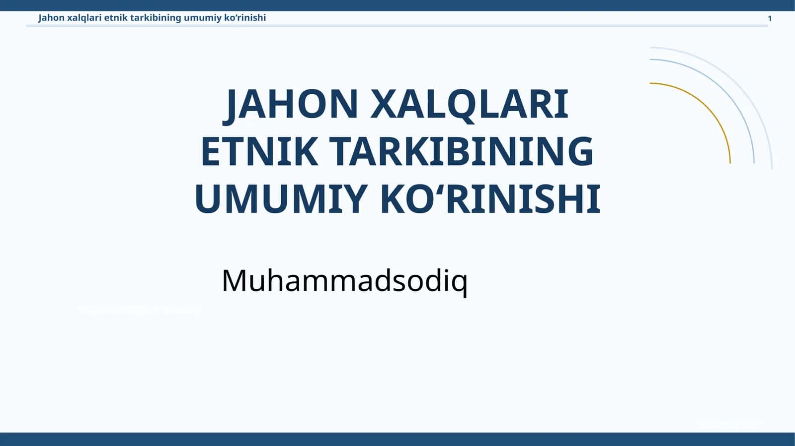 JAHON XALQLARI 1