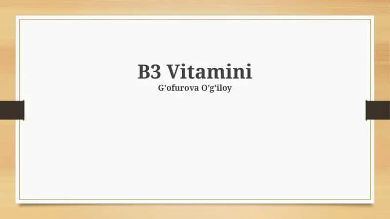 B3 Vitamini 1