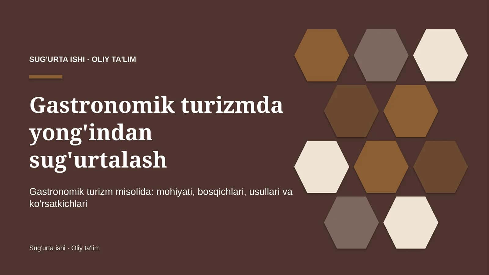 Gastronomik turizmda yong'indan sug'urtalash 1
