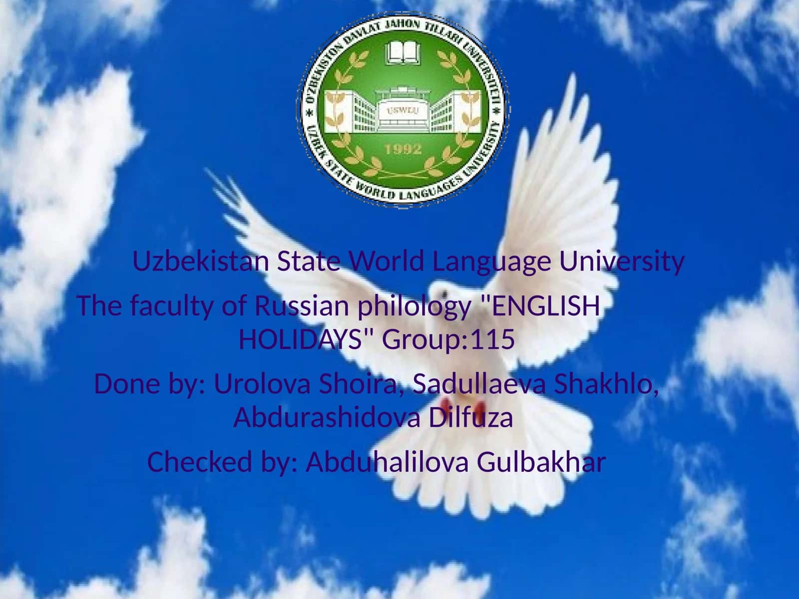 ENGLISH HOLIDAYS 1
