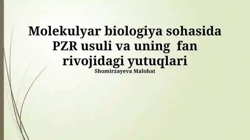 PCRning asosiy tamoyillari