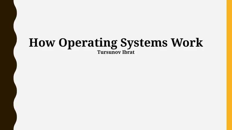 How Operating Systems Work 1
