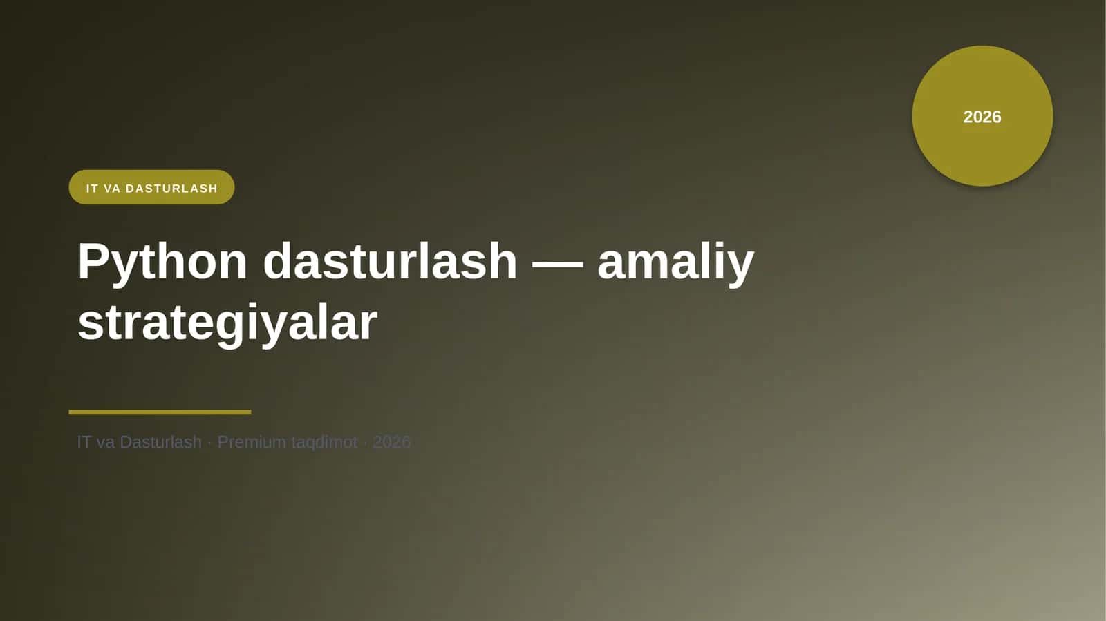 Python dasturlash — amaliy strategiyalar 1