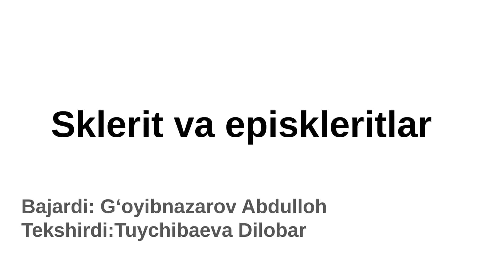 Sklerit va episkleritlar 1