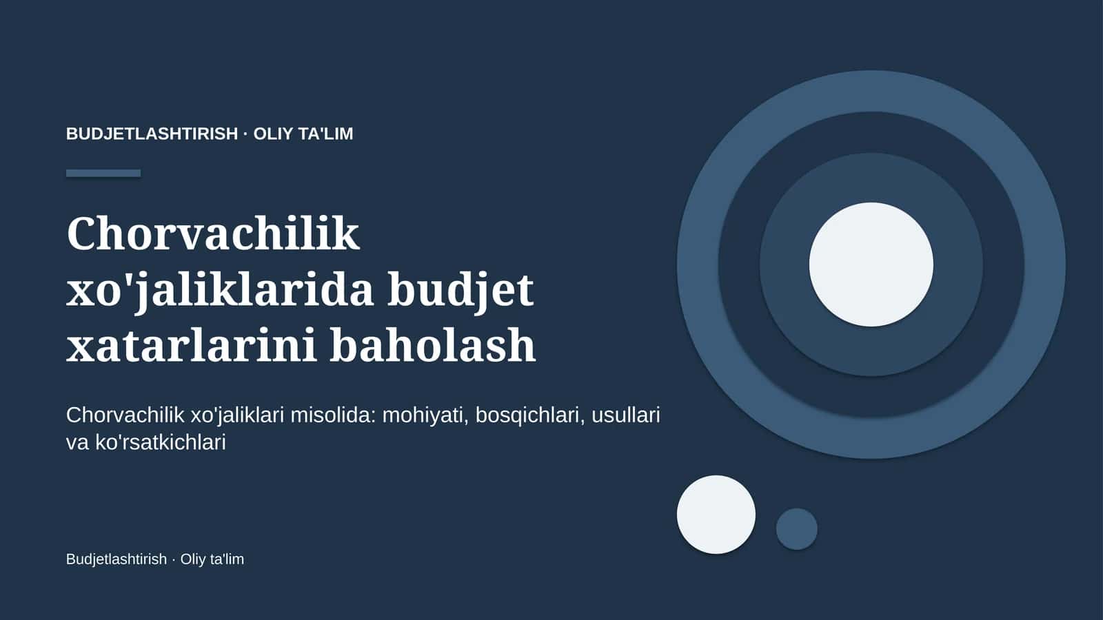 Budjet xatarlarini baholash: mohiyati 1
