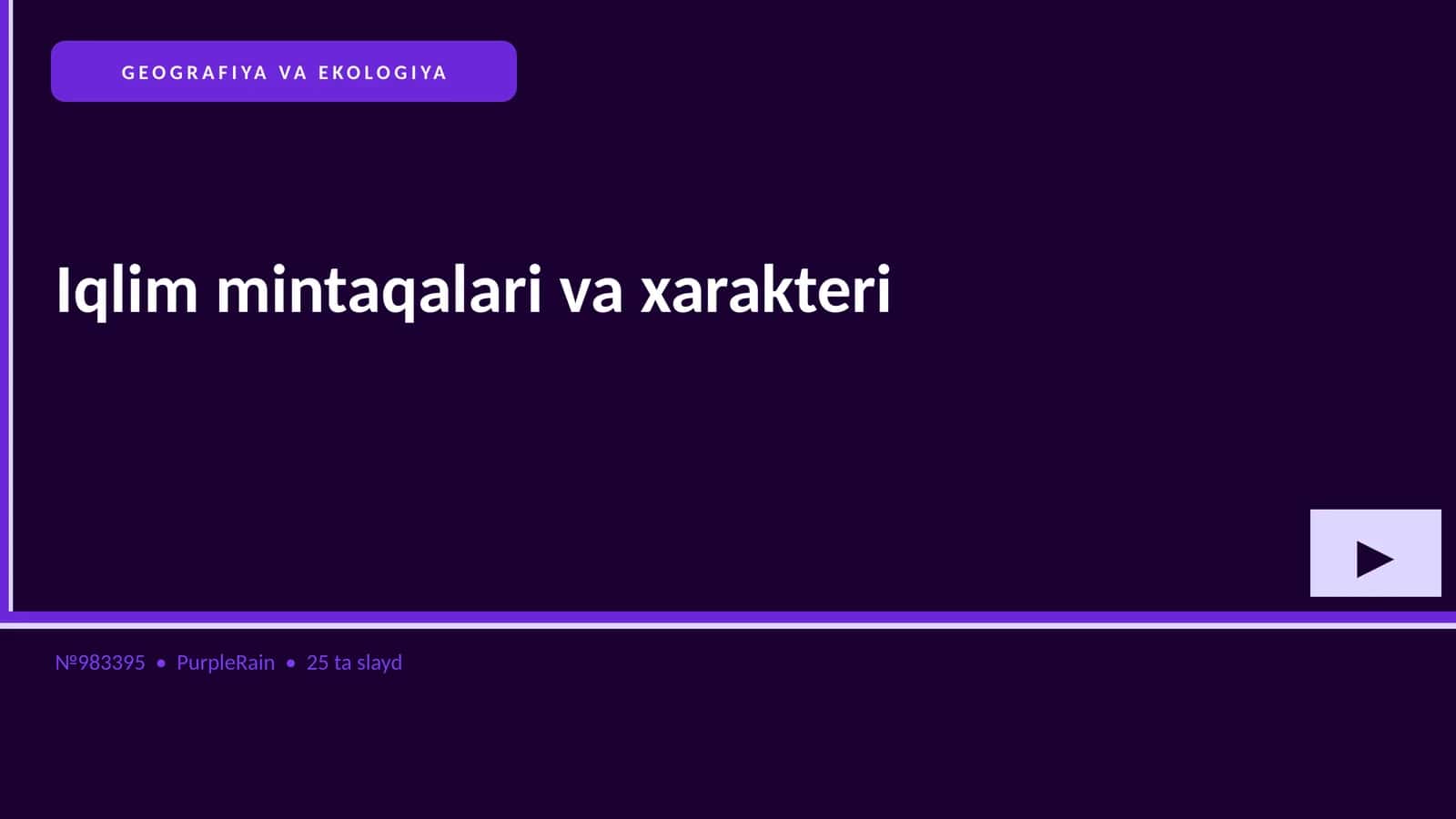 Iqlim mintaqalari va xarakteri 1