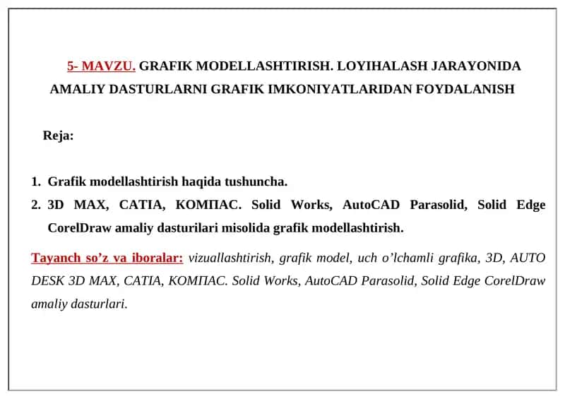 GRAFIK MODELLASHTIRISH 1