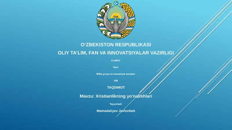 Xristianlikning yo‘nalishlari 1