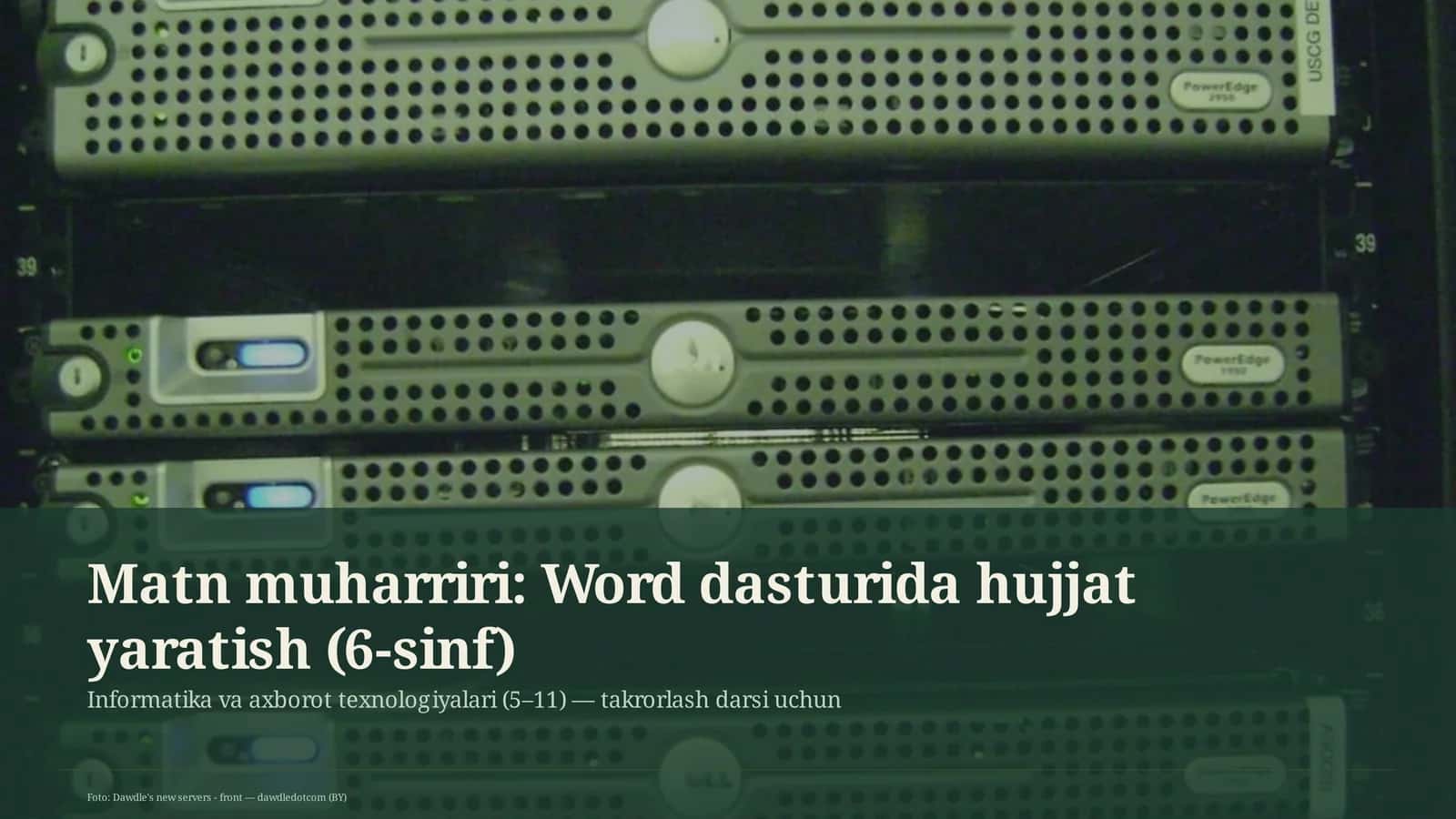 Word dasturida hujjat yaratish (6-sinf) 1