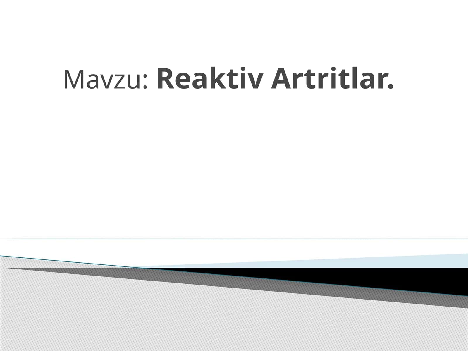 Reaktiv Artritlar 1