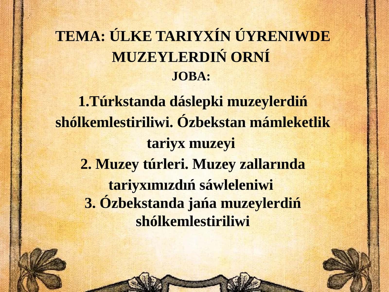Muzeylar va ularning axborotlari 1