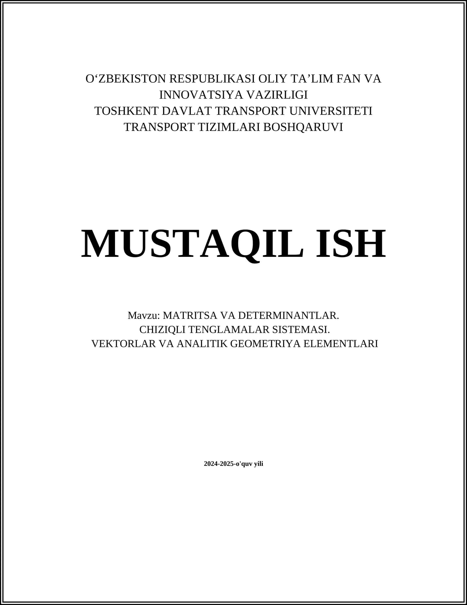 MATRITSA VA DETERMINANTLAR 1