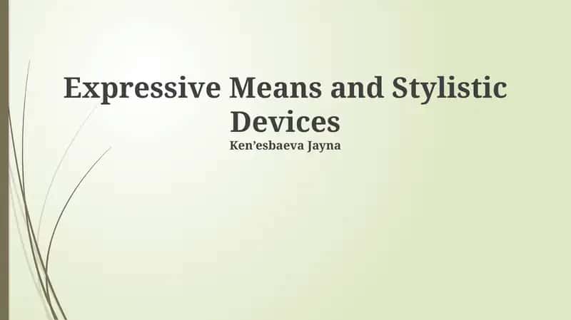 Expressive Means and Stylistic Devices 1