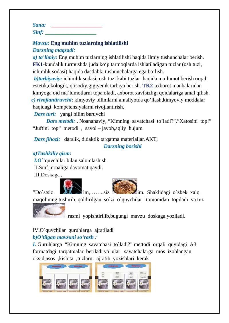 Eng muhim tuzlarning ishlatilishi 1