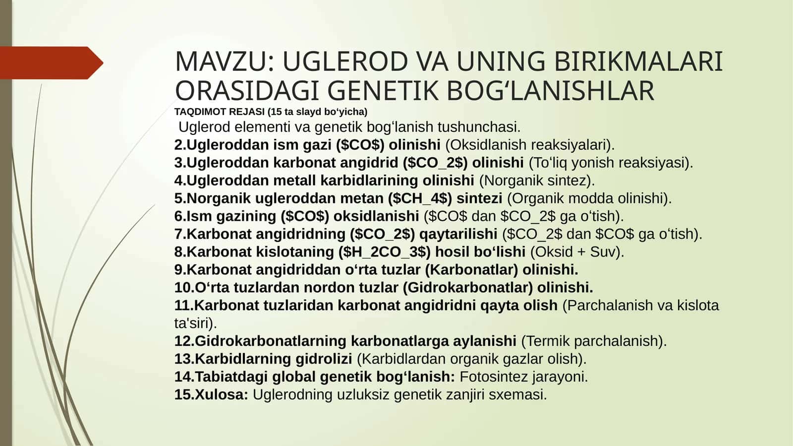 UGLEROD VA UNING BIRIKMALARI ORASIDAGI GENETIK BOGʻLANISHLAR 1