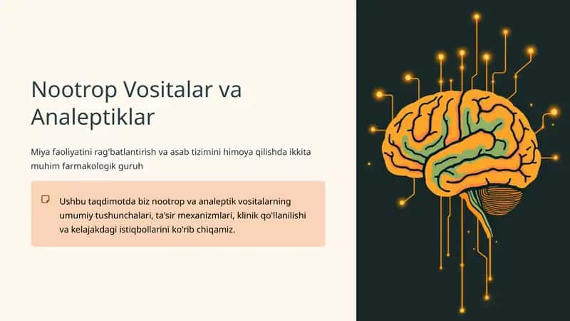 Nootrop Vositalar va Analeptiklar 1