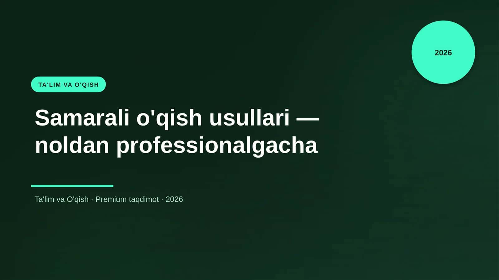 Samarali o'qish usullari — noldan professionalgacha 1