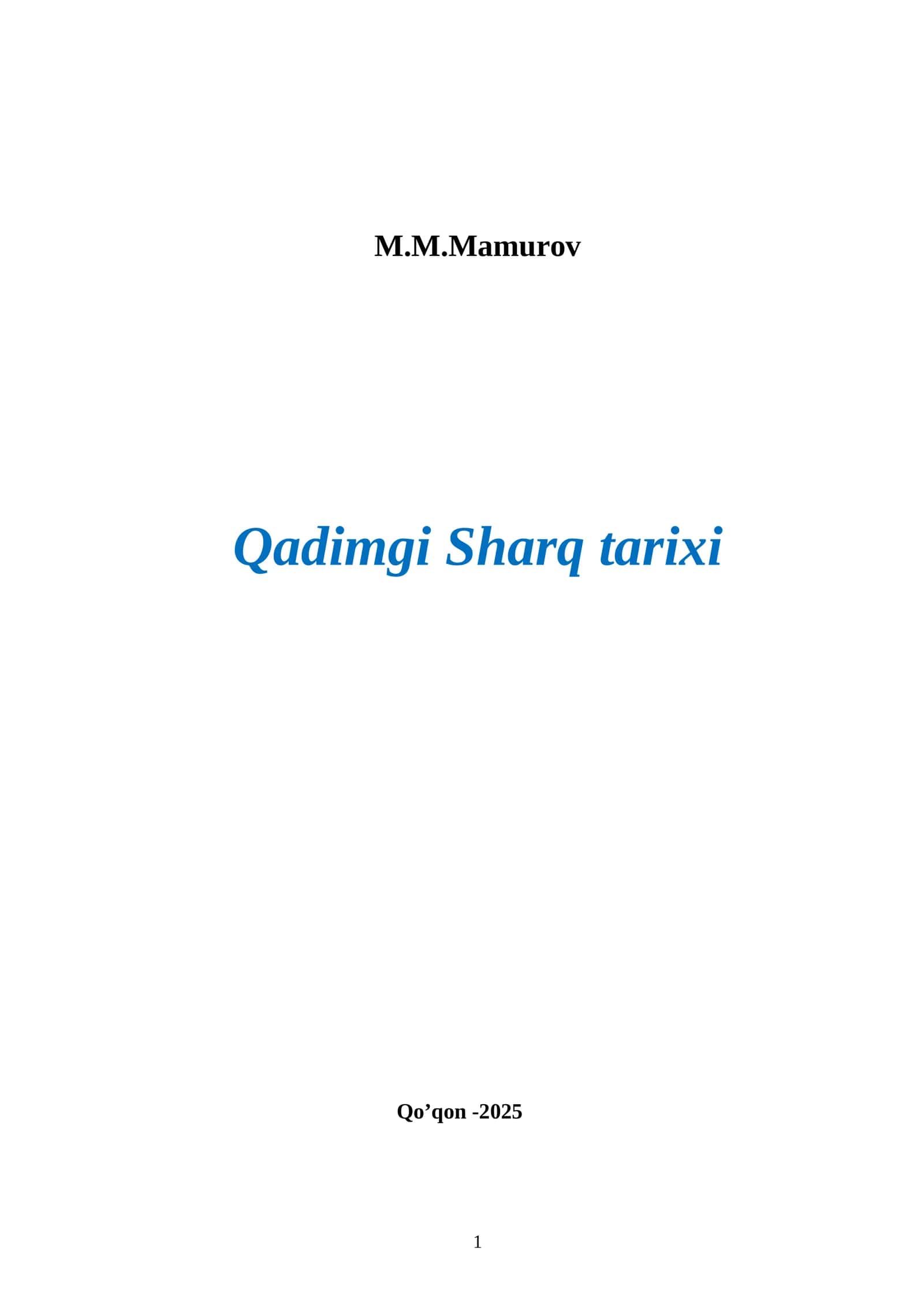 Qadimgi Sharq tarixi 1