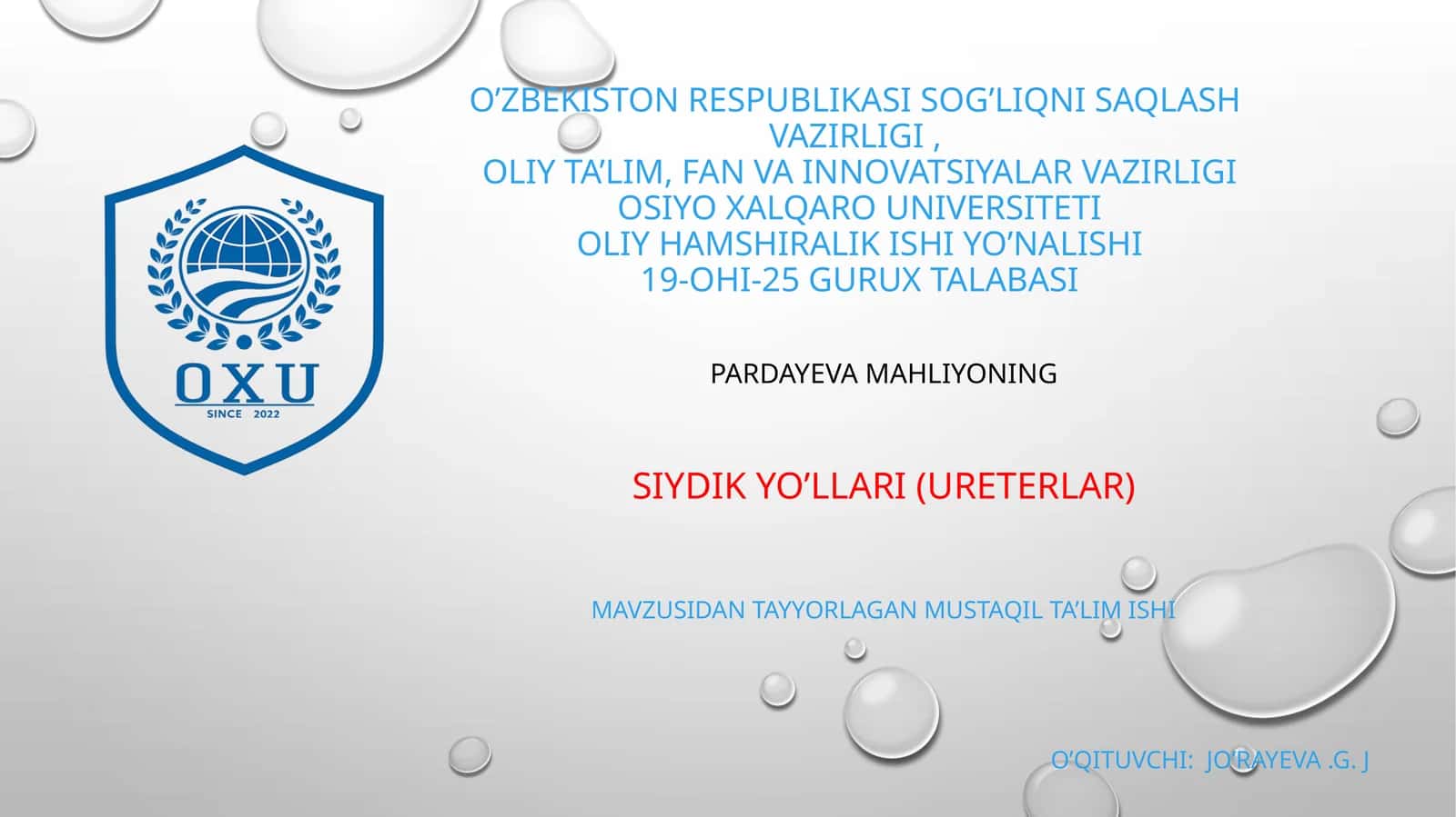 Siydikyo’llari(ureterlar) 1