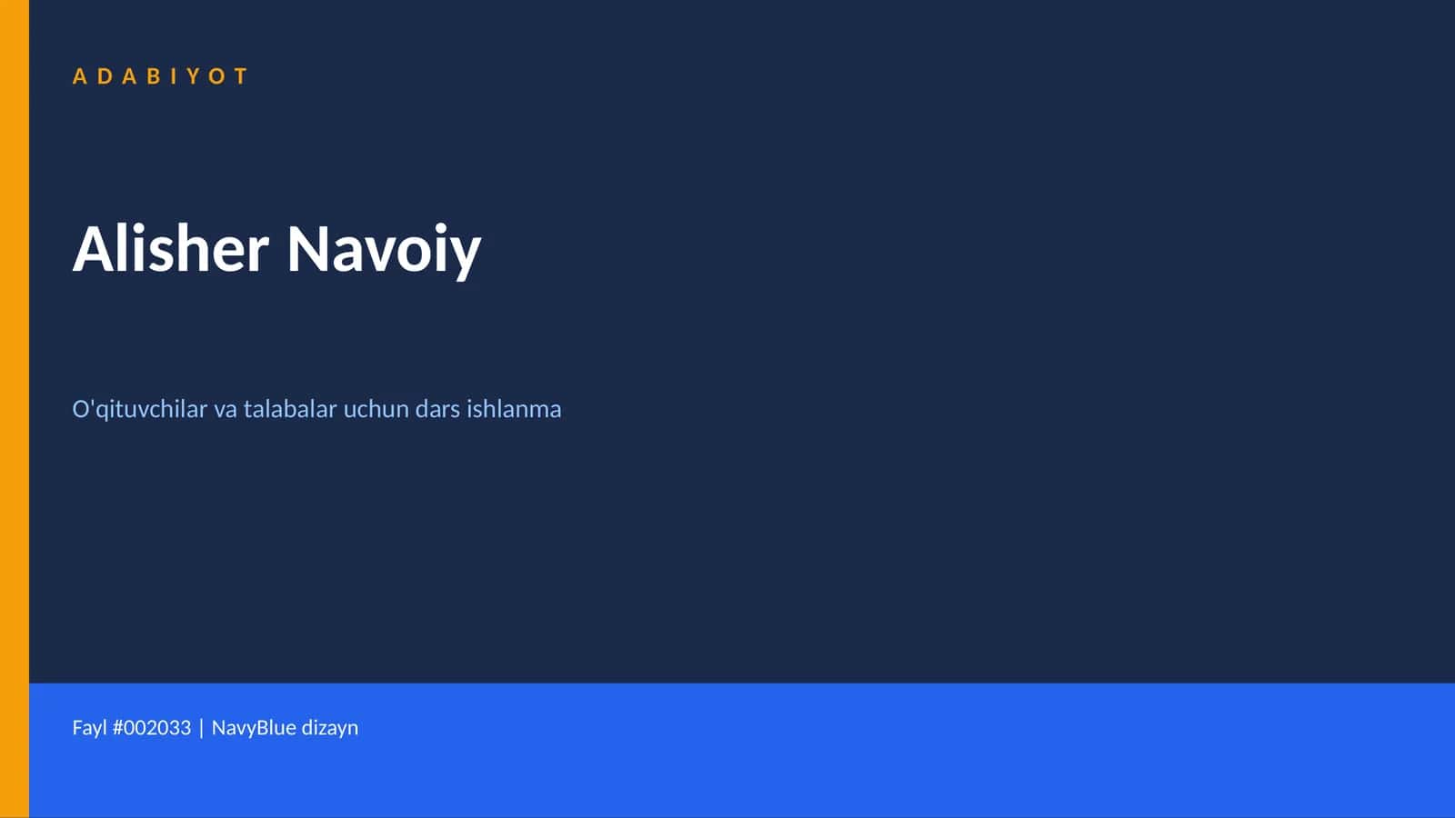 Alisher Navoiy dars ishlanma 1
