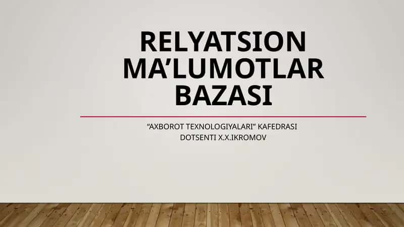 Relyatsion model 1