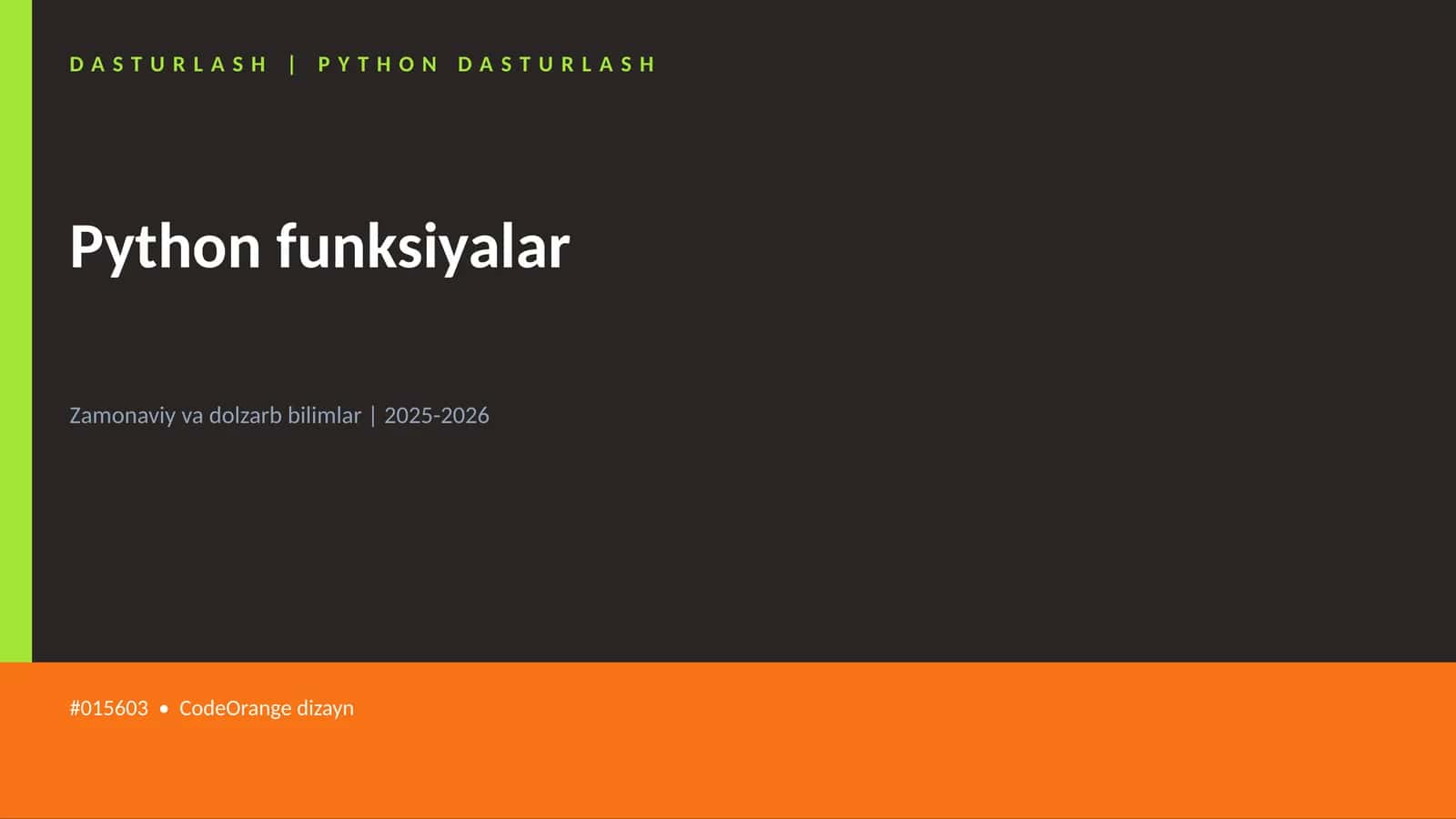 DASTURLASH | PYTHON DASTURLASH 1
