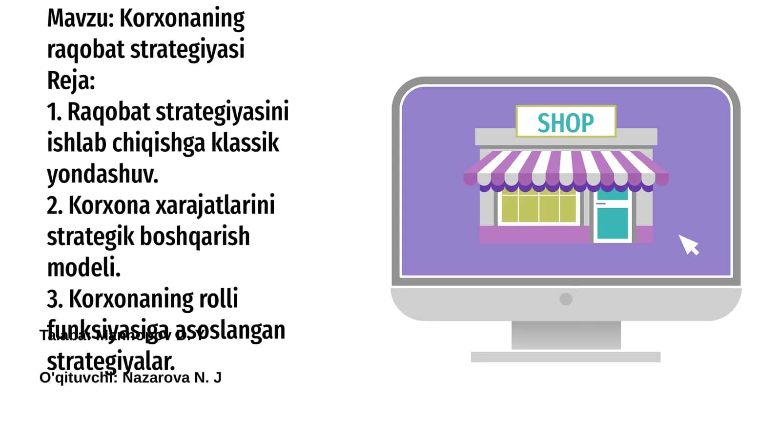 Korxonaning raqobat strategiyasi 1